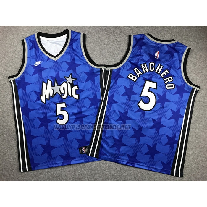Camiseta Paolo Banchero NO 5 Nino Orlando Magic Classic 2023-24 Azul